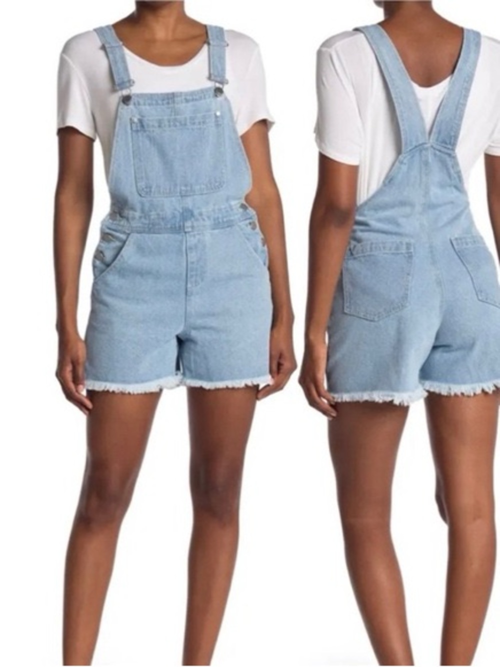 Abound Light Blue Denim Short Overalls
